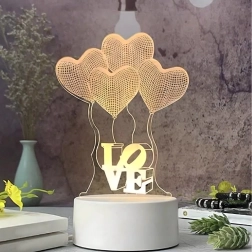 Nacht-LED lamp Love hart 3D illusie via USB