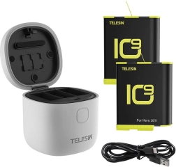 Waterdichte oplaadstation TELESIN Allin Box voor GoPro HERO 9/10/11/12 + 2 accu’s