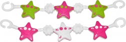 Ketting voor kinderwagen met sterren en bloemetjes