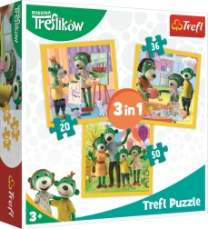 Puzzel Treflíci 3-in-1 – samen zijn is fijn (20, 36, 50 stukjes)