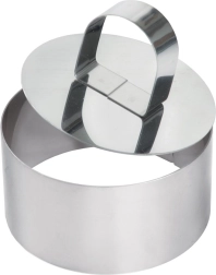 RVS keuken vormring met aandrukstempel 8 cm