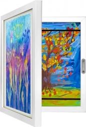 Kinderkunstlijst A4 met openslaande voorkant – capaciteit tot 150 werken