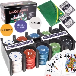 Pokerset in blikken doos 200 fiches MALATEC