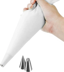 Siliconen spuitzak met decoratietips Orion 30 cm - 3 stuks