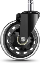 Rubberen wiel voor bureaustoel 76 mm – Transparant