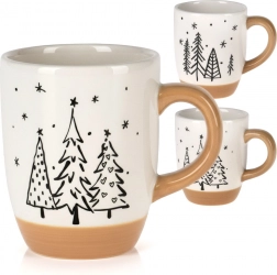 Keramische kerstmok met boompjes 330 ml