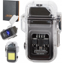 Plasma-aansteker met LED-zaklamp, USB-oplaadbaar, waterdicht