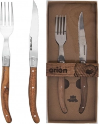 Set roestvrijstalen steakbestek, 2 stuks