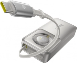 powerbank Baseus OS Free2Pull 10000 mAh 30 W met ingebouwde kabel – grijs