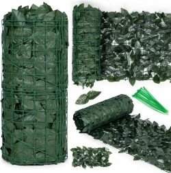 Kunstmatige klimop schutting 500 × 50 cm, donkergroene balkonscherm en schuttingafscherming