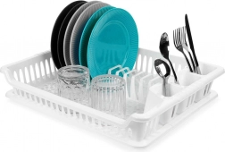 Witte afdruiprek voor servies 46 × 37 × 8,5 cm