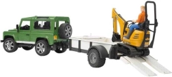 Speelset Bruder SUV en rupsgraafmachine JCB met aanhanger