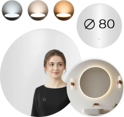 LED rond badkamerspiegel 80 cm met drie lichtkleuren en aanraakschakelaar MODERNHOME