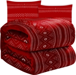 winterse rode set – zachte microfleece deken 160 × 200 cm + 2 kussenhoezen 40 × 40 cm