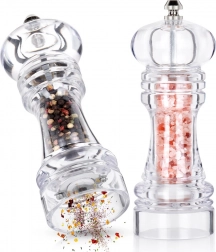 Acryl zout- en pepermolens 16 cm, set van 2 stuks