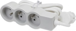 Verlengsnoer 3x2P+Z 1,5 m wit/grijs