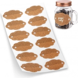 Zelfklevende kurketiketten voor potten, 12 stuks