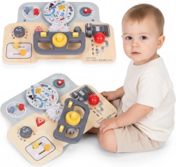 Houten sensorische activiteitentafel auto 15 elementen ECOTOYS