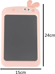 Roze kindertekentablet met LCD-scherm en stylus