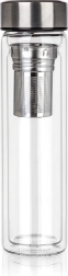 Dubbelwandige glazen fles voor thee en infusies 500 ml met zeef DOBLO