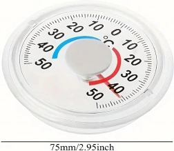 Zelfklevende analoge thermometer voor raam en interieur −50 tot +50 °C