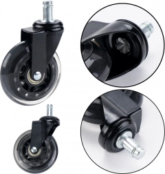 Rubberen wieltje voor stoel transparant stil