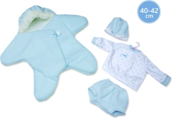 Kleding voor pop NEW BORN 40–42 cm – fleece ster, 3-delige set