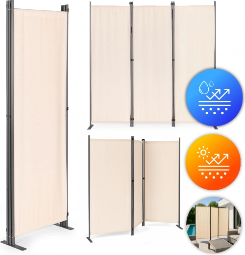 Opvouwbaar tuin- en kamerscherm 3 panelen 167x164 cm Beige MultiGarden