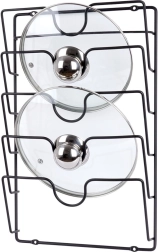 Metalen wandhouder voor deksels Vilde, zwart