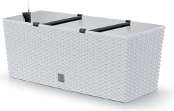 Zelfwaterende bloembak Rato Case 60 cm wit