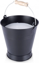 Geurkaars met citroengeur in metalen emmer 16 × 18 cm