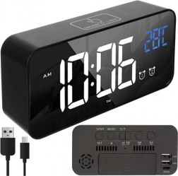 Digitale LED-wekker IZOXIS met spraakactivatie en sluimerfunctie