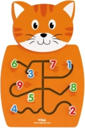 Houten cijferbord Kat VIGA