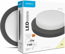Ronde wand-/plafond-LED-lamp 12 W, 4000 K, 1160 lm, zwart – MODEE LED Bulkhead Round