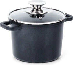 Hoge granieten pan met glazen deksel 2 l GRANDE