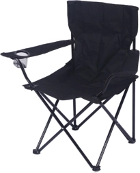 Opvouwbare toeristische vissersstoel - zwarte kleur