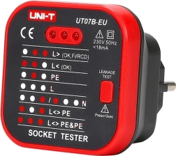 Stopcontacttester met RCD UNI-T UT07B-EU