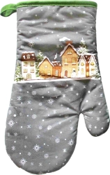 Kerstovenwant besneeuwde huisjes 18 × 30 cm