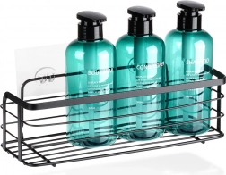 Zelfklevend metalen doucherek Vilde, zwart