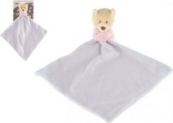 Knuffeldoekje met beertje Miluš 25 cm, roze‑blauw