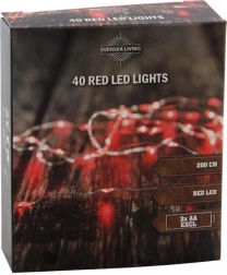 Lichtslinger 40 LED, rood, 2 m, op batterijen