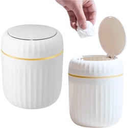 Mini prullenbak met openklapbare deksel wit