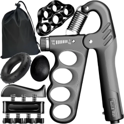 Handknijpset RENEW FORCE 6-in-1 met instelbare weerstand van 5–100 kg, teller en etui