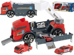Brandweerwagen - Transporter en parkeerspeelgoed
