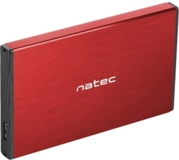 Externe metalen 2,5" schijfbehuizing NATEC Rhino GO USB 3.0, rood