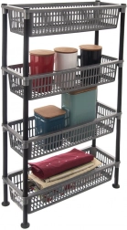 Smal 4-laags badkamerrek GREY 50 × 19,5 × 83 cm