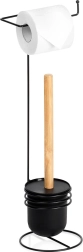 Toiletrolhouder met borstel, zwart, 53 cm