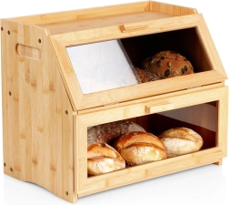 tweeledig bamboe broodtrommel 39 × 25 × 32 cm