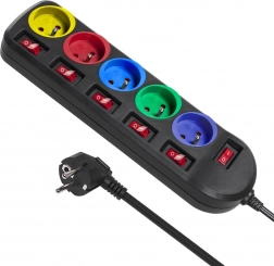 Verlengsnoer 1,5 m, 5 stopcontacten