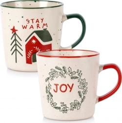 Set van keramische kerstbekers 350 ml, 2 stuks